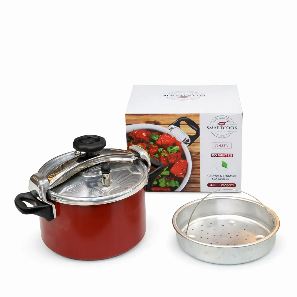 AUTOCUISEUR ALU 4.5L 22CM ROUGE 38541