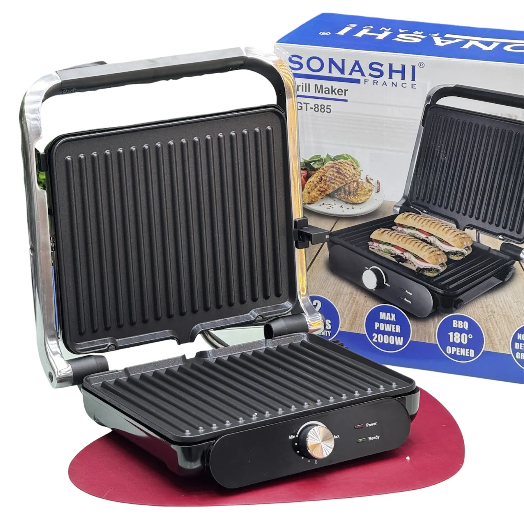 SONASHI PANINEUSE INOX 2000W SGT-885 885