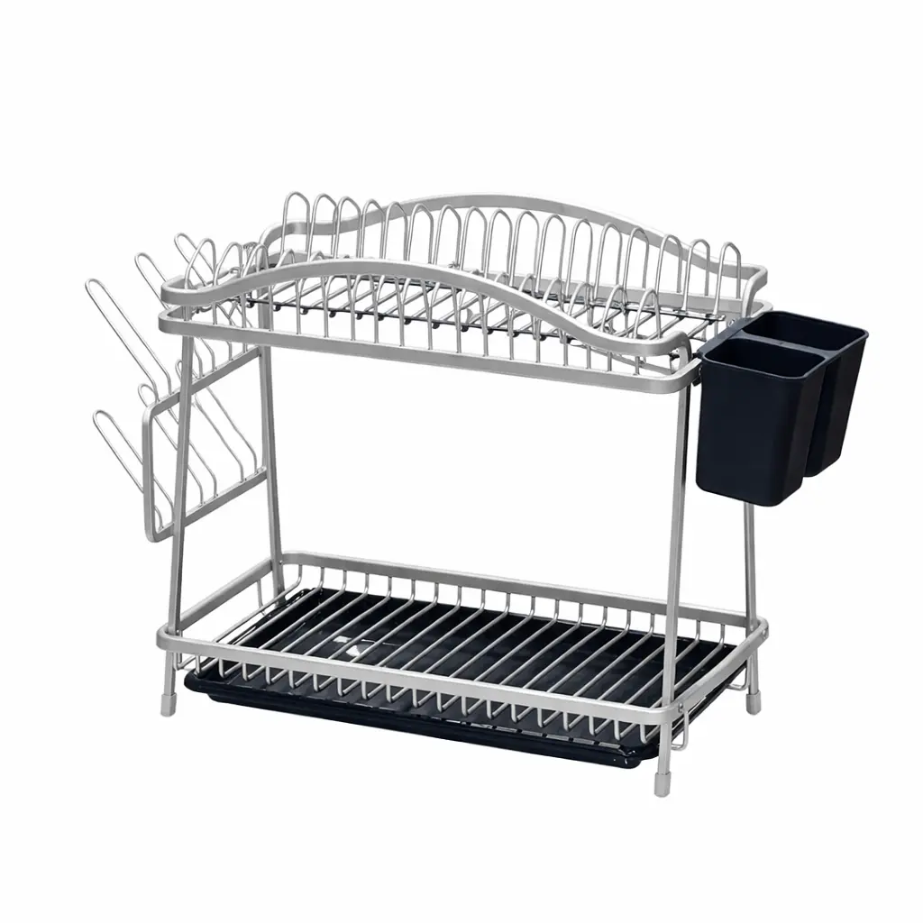 Égouttoir à vaisselle en aluminium (2 niveaux) 62027