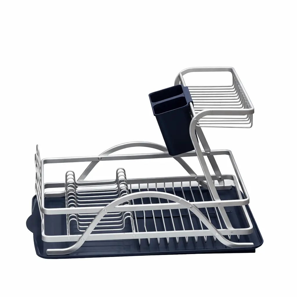 Égouttoir à vaisselle 2 niveaux en aluminium 62074