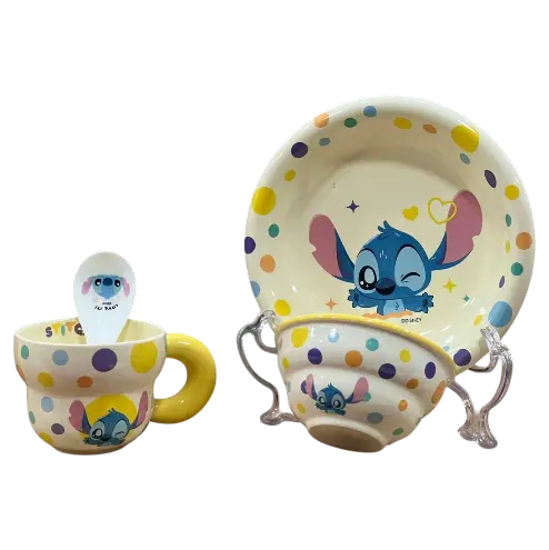 Service Enfant "Everyday Smile" – Stitch & Polka Dots